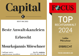 MM Law: Focus TOP Rechtsanwalt Erbrecht 2017, 2018, 2019, 2023 und 2024; Capital Beste Anwaltskanzlei Erbrecht 2020