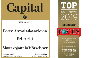 FOCUS TOP Anwalt Erbrecht 2017, 2018 und 2019 & Capital Beste Anwaltskanzlei Erbrecht 2020 & 2021